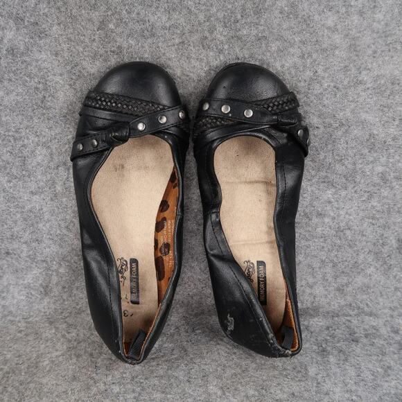 Faded Glory Shoes Kid 13 Ballet Flat Slip On Round Toe Girl Stretch Casual Black - Picture 7 of 12